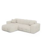 Canapé angle gauche Matis Tissu bouclette crème - 230x155x85 cm