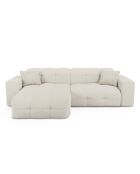Canapé angle gauche Matis Tissu bouclette crème - 230x155x85 cm