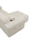 Canapé angle gauche Matis Tissu bouclette crème - 230x155x85 cm