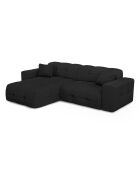 Canapé angle gauche Matis Tissu bouclette noir - 230x155x85 cm