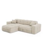 Canapé angle gauche Matis Velours crème - 230x155x85 cm