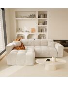 Canapé angle gauche Matis Velours crème - 230x155x85 cm