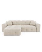 Canapé angle gauche Matis Velours crème - 230x155x85 cm