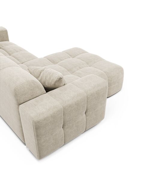 Canapé angle gauche Matis Velours crème - 230x155x85 cm