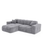 Canapé angle gauche Matis Velours gris clair - 230x155x85 cm