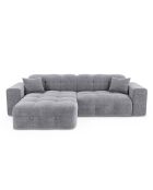 Canapé angle gauche Matis Velours gris clair - 230x155x85 cm