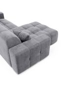 Canapé angle gauche Matis Velours gris clair - 230x155x85 cm