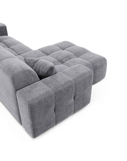 Linkes Ecksofa Matis Velours hellgrau - 230x155x85 cm