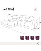 Canapé angle gauche Matis Velours gris clair - 230x155x85 cm