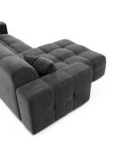 Canapé angle gauche Matis Velours gris graphite - 230x155x85 cm