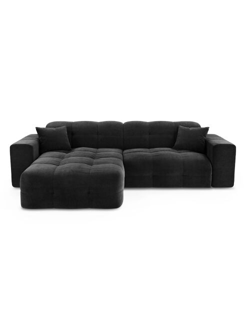 Canapé angle gauche Matis Velours noir - 230x155x85 cm