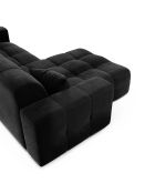 Canapé angle gauche Matis Velours noir - 230x155x85 cm