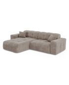 Canapé angle gauche Matis Velours taupe - 230x155x85 cm