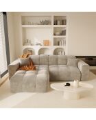 Canapé angle gauche Matis Velours taupe - 230x155x85 cm