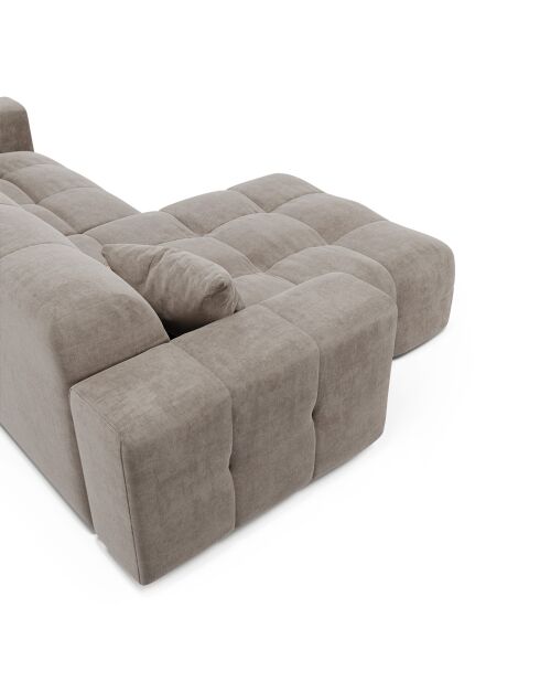 Canapé angle gauche Matis Velours taupe - 230x155x85 cm