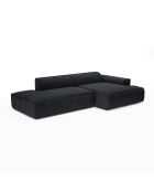 Canapé angle droit 260cm Mia Tissu tramé gris anthracite - 260x150x70 cm