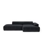 Canapé angle droit 260cm Mia Tissu tramé gris anthracite - 260x150x70 cm