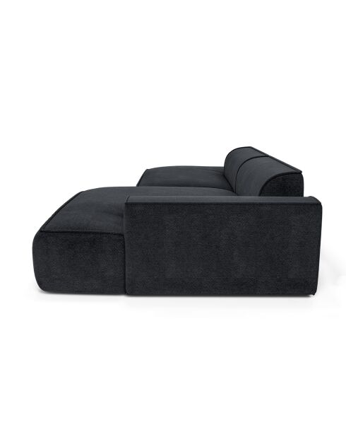 Canapé angle droit 260cm Mia Tissu tramé gris anthracite - 260x150x70 cm