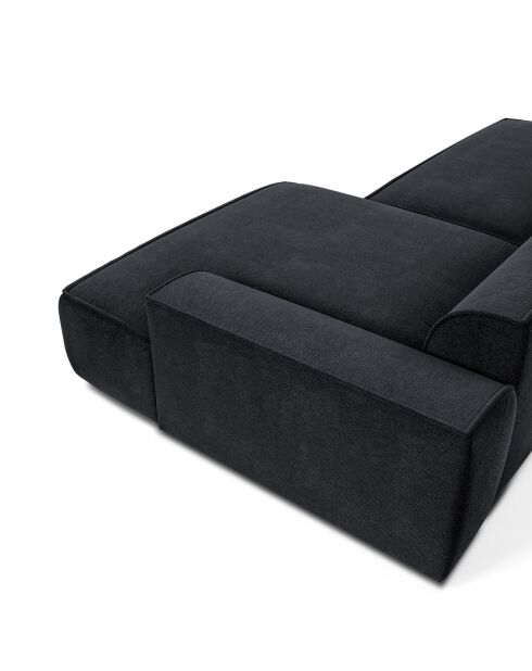 Canapé angle droit 260cm Mia Tissu tramé gris anthracite - 260x150x70 cm