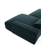 Canapé angle droit 260cm Mia Velours bleu paon  - 260x150x70 cm