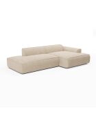 Canapé angle droit 260cm Mia Velours crème - 260x150x70 cm