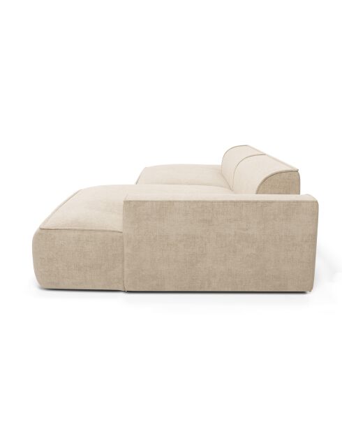 Rechtwinkliges Sofa 260 cm Mia Velours creme - 260x150x70 cm