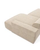 Canapé angle droit 260cm Mia Velours crème - 260x150x70 cm