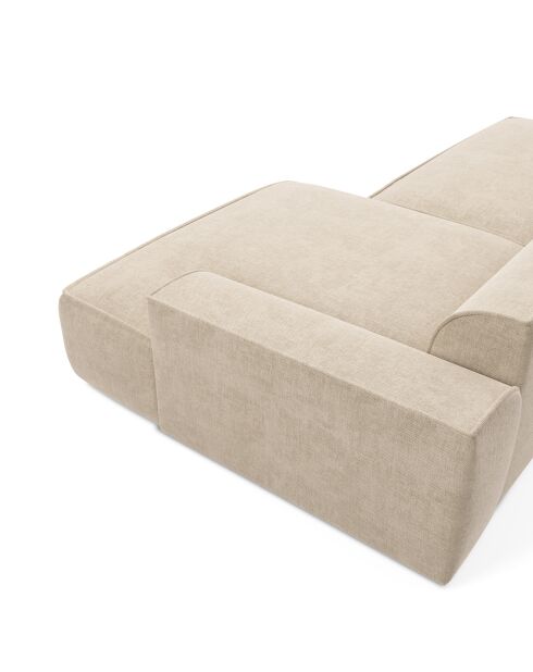 Canapé angle droit 260cm Mia Velours crème - 260x150x70 cm