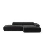 Canapé angle droit 260cm Mia Velours anthracite foncé - 260x150x70 cm