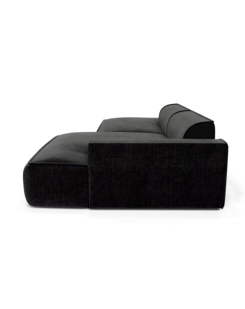 Mia Rechtwinkliges Sofa, 260 cm, dunkles Anthrazitfarbenes Velours — 260 x 150 x 70 cm