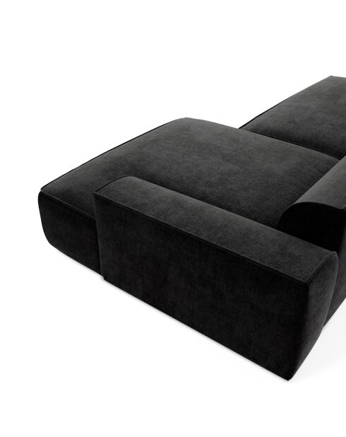 Canapé angle droit 260cm Mia Velours anthracite foncé - 260x150x70 cm
