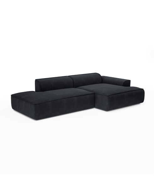 Canapé angle droit 300cm Mia Tissu Tramé gris anthracite - 300x155x80 cm