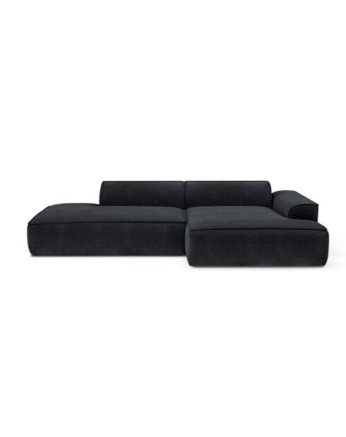 Canapé angle droit 300cm Mia Tissu Tramé gris anthracite - 300x155x80 cm