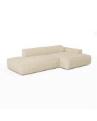 Canapé angle droit 300cm Mia Velours Côtelé crème - 300x155x80 cm