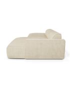 Canapé angle droit 300cm Mia Velours Côtelé crème - 300x155x80 cm