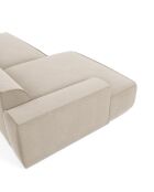 Canapé angle gauche 260cm Mia Tissu tramé crème - 260x150x70 cm