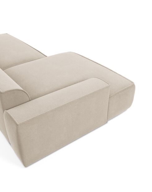 Canapé angle gauche 260cm Mia Tissu tramé crème - 260x150x70 cm