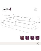 Canapé angle gauche 260cm Mia Tissu tramé crème - 260x150x70 cm
