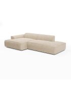 Canapé angle gauche 260cm Mia Velours crème - 260x150x70 cm