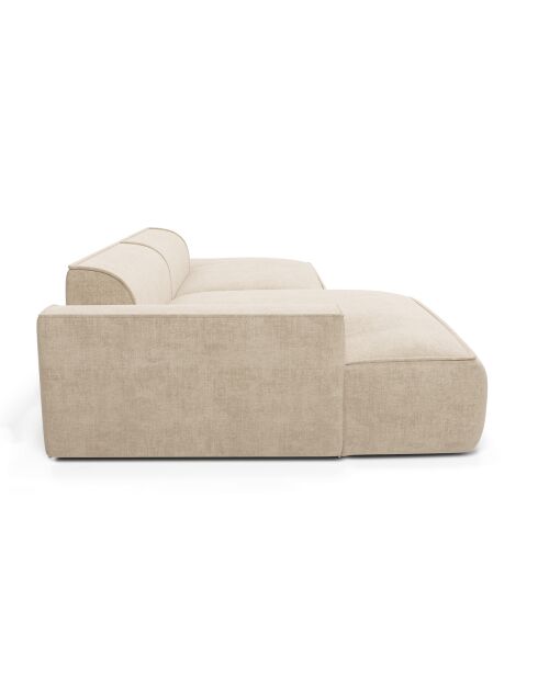 Canapé angle gauche 260cm Mia Velours crème - 260x150x70 cm