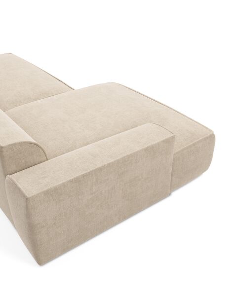 Canapé angle gauche 260cm Mia Velours crème - 260x150x70 cm