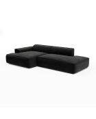 Canapé angle gauche 260cm Mia Velours anthracite foncé - 260x150x70 cm
