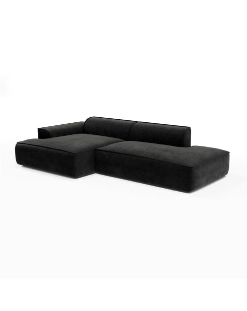 Canapé angle gauche 260cm Mia Velours anthracite foncé - 260x150x70 cm
