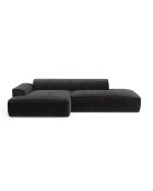 Canapé angle gauche 260cm Mia Velours anthracite foncé - 260x150x70 cm