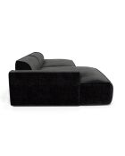 Canapé angle gauche 260cm Mia Velours anthracite foncé - 260x150x70 cm