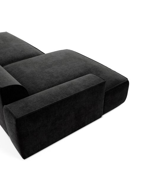 Linkes Ecksofa 260 cm Mia aus dunklem anthrazitfarbenem Samt - 260x150x70 cm
