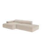 Canapé angle gauche 300cm Mia Tissu Tram crème - 300x155x80 cm