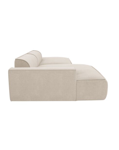 Canapé angle gauche 300cm Mia Tissu Tram crème - 300x155x80 cm
