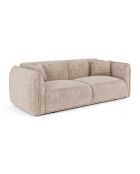 Canapé 3 places Oslo Velours gaufré beige - 206x90x72.5 cm