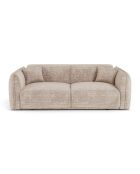 Canapé 3 places Oslo Velours gaufré beige - 206x90x72.5 cm